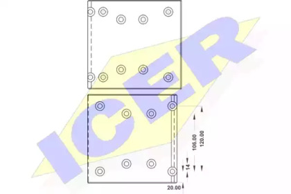 Комплект колодки тормозной накладки ICER 21 9579 00